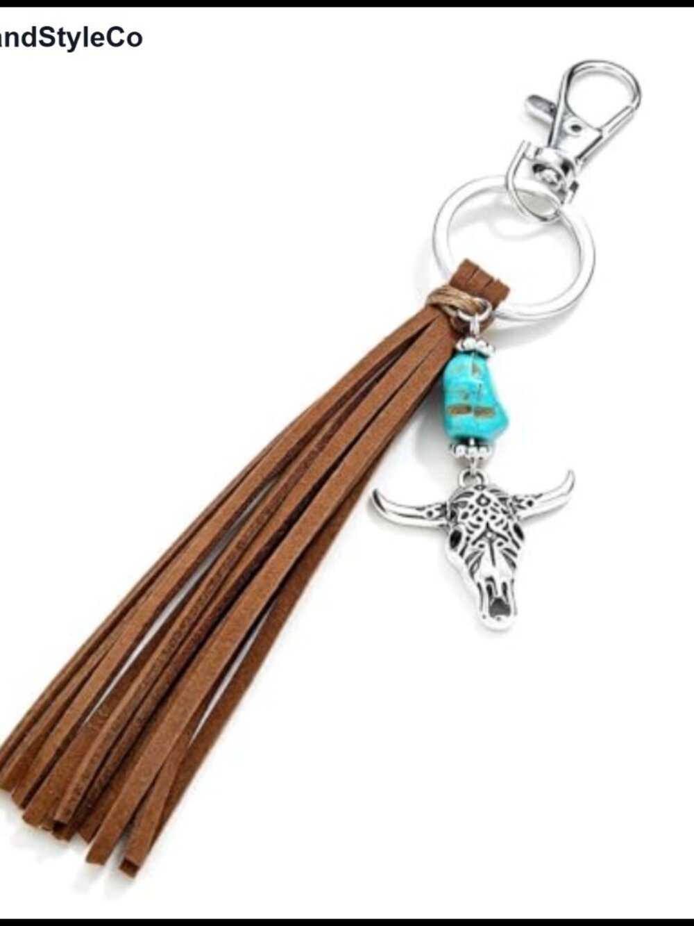 Western Metal Keychain with Lobster Clasp Tassel for Keys Bags